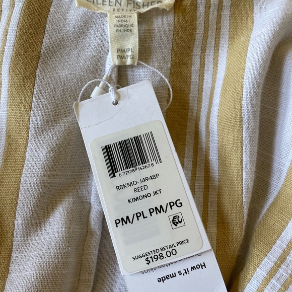 Eileen Fisher STRIPED ORGANIC COTTON JACKET NWT PL - Picture 4 of 5